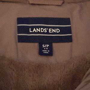 Land’s End Petite size 6-8 down taupe coat.